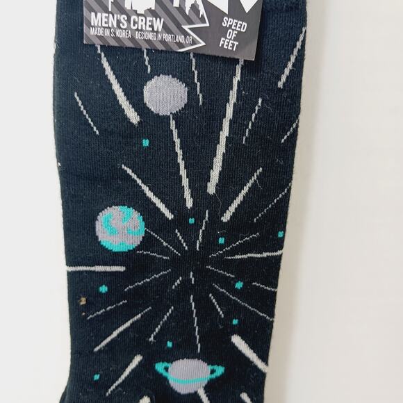 Sock It To Me Crew Men Women Glow In The Dark Planets Rocket Outer Cotton Comfy - Picture 7 of 12